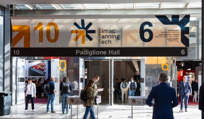 Die Simac Tanning Tech auf dem Messegelände in Mailand (Foto: Assomac)
