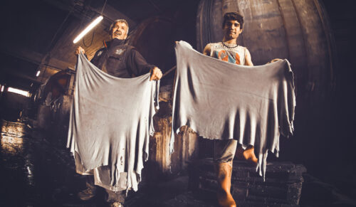 Workers at a tannery (credit: Pexels)